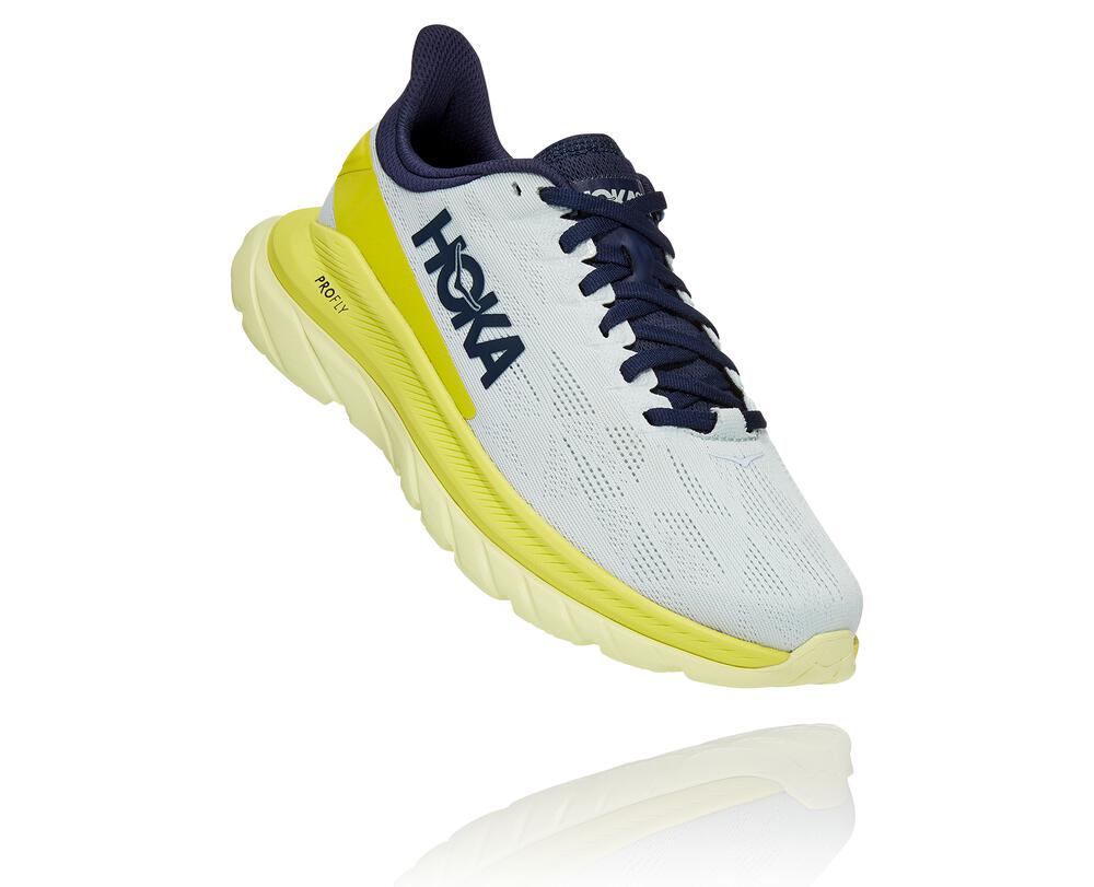 Hoka Mach 4 Ženske Tekaški Čevlji Modra Kvetinové / Rumena SI-786314L